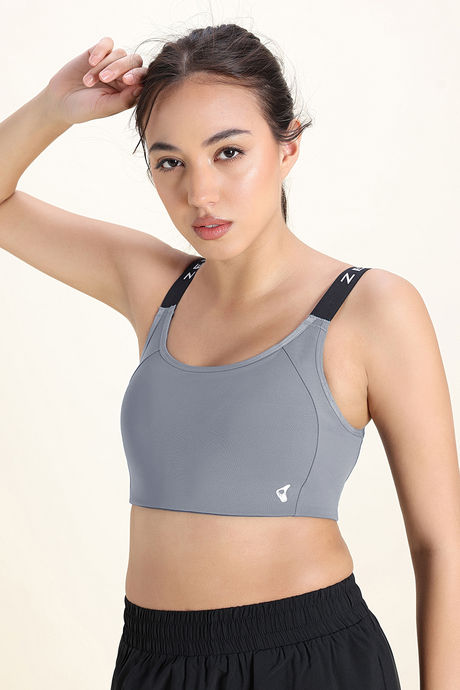 Zelocity Medium Impact Quick Dry Sports Bra - Steel Grey — image 4